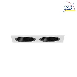 Recessed unit for LED modules, square, 2 flames, IP20, max. 2x 14W, excl. driver, structured white / black