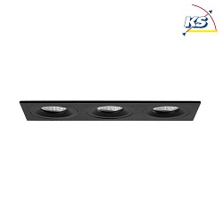 Recessed unit for LED modules, square, 3 flames, IP20, max. 3x 14W, excl. driver, structured black