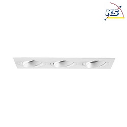 Recessed unit for LED modules, square, 3 flames, IP20, max. 3x 14W, structured white