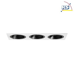Recessed unit for LED modules, square, 3 flames, IP20, max. 3x 14W, excl. driver, structured white / black
