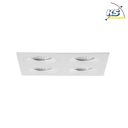 Recessed unit for LED modules, square, 4 flames, IP20, max. 4x 14W, excl. driver, structured white