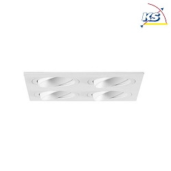 Recessed unit for LED modules, square, 4 flames, IP20, max. 4x 14W, excl. driver, structured white