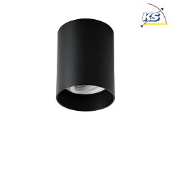 Ceiling surface unit for LED modules, round, deepened, IP20, max. 8W, structured black / structured white