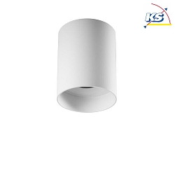 Ceiling surface unit for LED modules, round, deepened, IP20, max. 8W, structured white