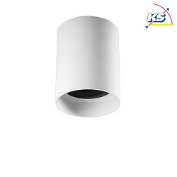 Ceiling surface unit for LED modules, round, deepened, IP20, max. 8W, structured white / black