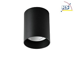 Ceiling surface unit for LED modules, round, deepened, IP20, max. 8W, structured black / structured white