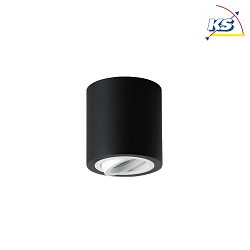 Ceiling surface unit for LED modules, round, IP20, max. 8W, excl. driver, structured black / structured white