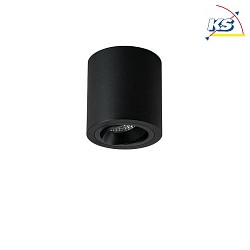 Ceiling surface unit for LED modules, round, IP20, max. 8W, excl. driver, structured black