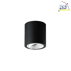 Ceiling surface unit for LED modules, round, IP20, max. 8W, excl. driver, structured black / structured white
