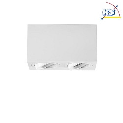 Surface unit for LED modules, square, 2 flames, IP20, max. 2x 8W, structured white