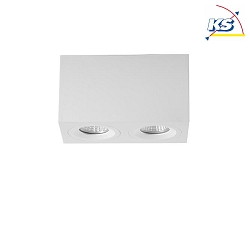 Surface unit for LED modules, square, 2 flames, IP20, max. 2x 8W, structured white