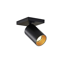 Luminaire de plafond TAGES � 1 flamme, angulaire GU10 IP20, noir mat gradable