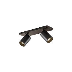 Luminaire de plafond TAGES � 2 flammes, angulaire, langue GU10 IP20, noir mat gradable