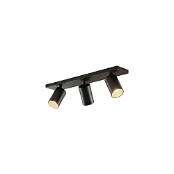 Luminaire de plafond TAGES 3 flammes, angulaire, langue GU10 IP20, noir mat gradable