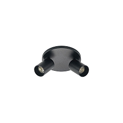Luminaire de plafond TAGES � 2 flammes, rond GU10 IP20, noir mat gradable