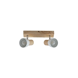 Luminaire de plafond ELTASSO � 2 flammes, r�glable E14 IP20, lumi�re en bois gradable