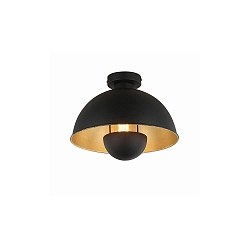 ceiling luminaire PIERIS Ø 31CM 1 flame, round E27 IP20, black matt dimmable