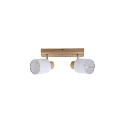 Luminaire de plafond PRUNI à 2 flammes, réglable E14 IP20, lumière en bois gradable