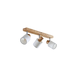 Luminaire de plafond PRUNI 3 flammes, réglable E14 IP20, lumière en bois gradable