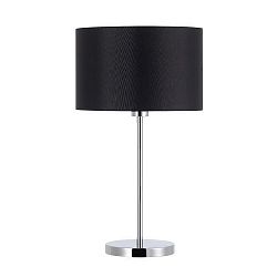 Lampe de table avec interrupteur, avec abat-jour E27, chrome, noir  gradable