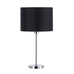 Lampe de table avec interrupteur, avec abat-jour E27, chrome, noir  gradable