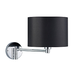 Luminaire mural avec abat-jour E27 IP20, chrome, noir  gradable
