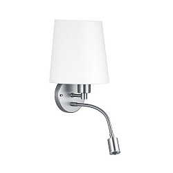 Luminaire mural avec abat-jour, avec spot LED E27 IP20, nickel mat, blanche gradable