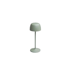 Lampe de table à accu ROSS Bas, avec variateur tactile IP54, vert sauge gradable