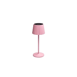 Lampe de table à accu REIRO IP54, rose gradable