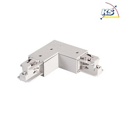 Corner connector 90 for 3-phase- / 1-phase power tracks, protective conductor on the inside, white