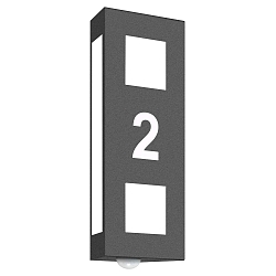 Num�ro de maison lumineux AQUA TRILO SENSOR - HOUSE NR CUTTED 2 voies, pr�t � l'emploi
