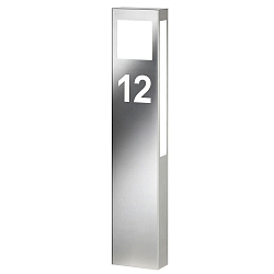 Num�ro de maison lumineux AQUA PAULO - HOUSE NR CUTTED 2 voies, pr�t � l'emploi 2G11 IP44, acier inoxydable 