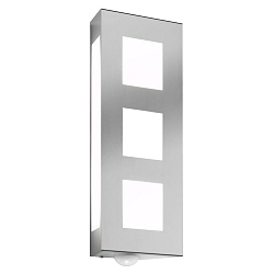Luminaire mural d�ext�rieur AQUA TRILO 3 fois, angulaire, avec d�tecteur de mouvement E27 IP44, acier inoxydable