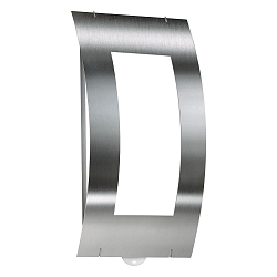 Outdoor wall luminaire AQUA QUADRAT with motion detector, IP44, E27, stainless steel / opal glass, brushed