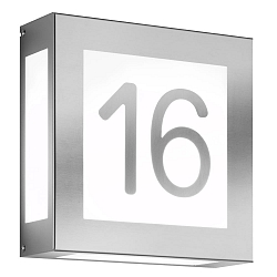 Num�ro de maison lumineux AQUA LEGENDO 2 voies E27 IP44, acier inoxydable