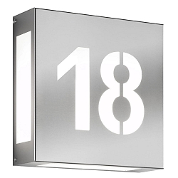 Num�ro de maison lumineux AQUA LEGENDO - NR CUTTED 2 voies, pr�t � l'emploi IP44, acier inoxydable 