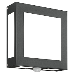 Luminaire mural d�ext�rieur AQUA LEGENDO carr�, avec d�tecteur de mouvement E27 IP44, anthrazit