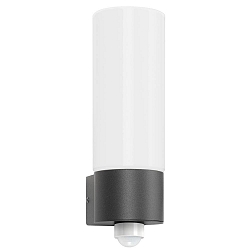 Outdoor wall luminaire AQUA WALL with sensor, IP44, E27, stainless steel / opal glass, anthracite