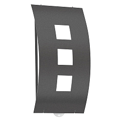 Outdoor wall luminaire AQUA TOMA with motion detector, IP44, E27, stainless steel / opal glass, anthracite