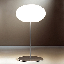 Lampe de table AIH dimmable E27 IP20, aluminium brossé, blanc mat gradable