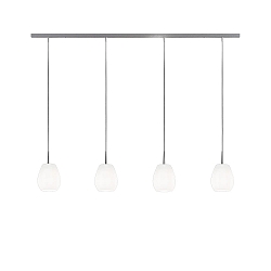 Luminaire à suspension BAGAN 4 flammes, langue, dimmable E27 IP20, aluminium brossé, opale, blanc mat gradable