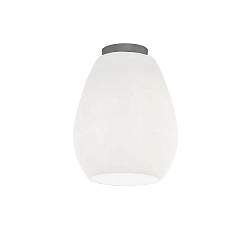 Luminaire de plafond BAGAN dimmable E27 IP20, aluminium brossé, opale, blanc mat gradable