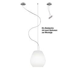 Luminaire à suspension BAGAN à 1 flamme, dimmable E27 IP20, aluminium brossé, opale, blanc mat gradable