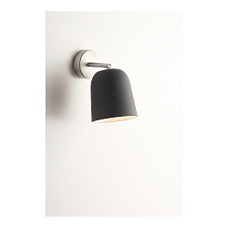 Luminaire mural CLAVIO rond, dimmable E27 IP20, aluminium brossé, anthrazit gradable