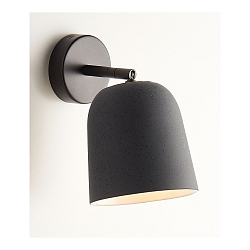 Luminaire mural CLAVIO rond, dimmable E27 IP20, anthrazit, noir mat gradable
