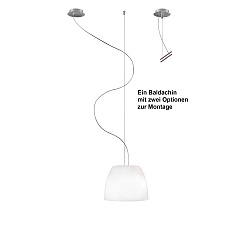 Luminaire à suspension MARA à 1 flamme, dimmable E27 IP20, aluminium brossé, opale, blanc mat gradable