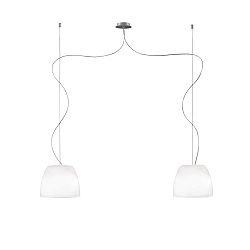 Luminaire à suspension MARA à 2 flammes, dimmable E27 IP20, aluminium brossé, opale, blanc mat gradable