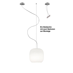 Luminaire à suspension MUREA à 1 flamme, dimmable E27 IP20, aluminium brossé, opale, blanc mat gradable