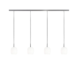 Luminaire à suspension MUREA 4 flammes, langue, dimmable E27 IP20, aluminium brossé, opale, blanc mat gradable
