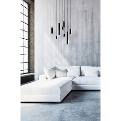 Luminaire à suspension TUBUS 24 à 1 flamme E27 IP20, noir mat gradable